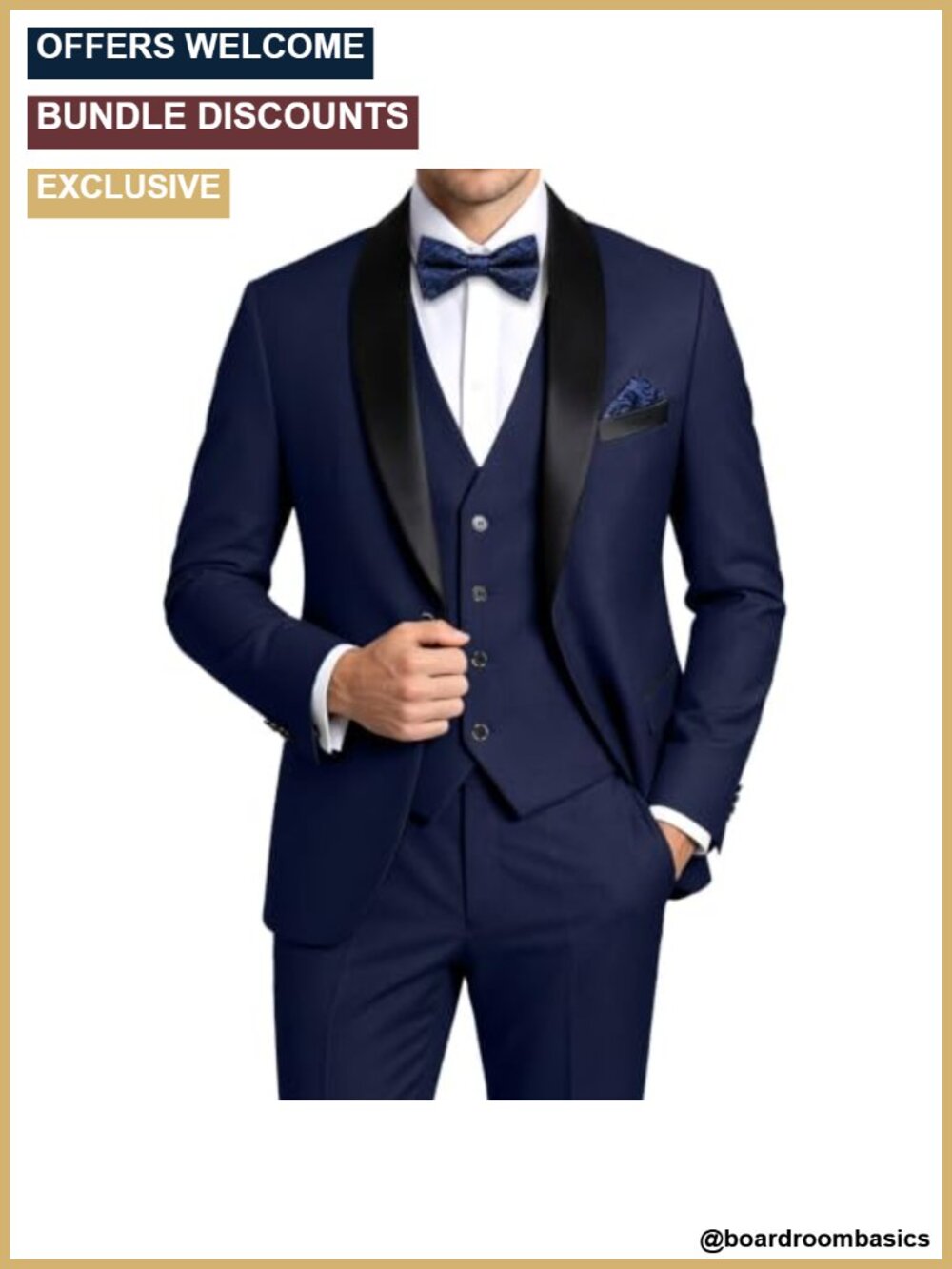 3 Piece Suit Set Slim Fit Formal Blazer Vest Pants Tuxedo
